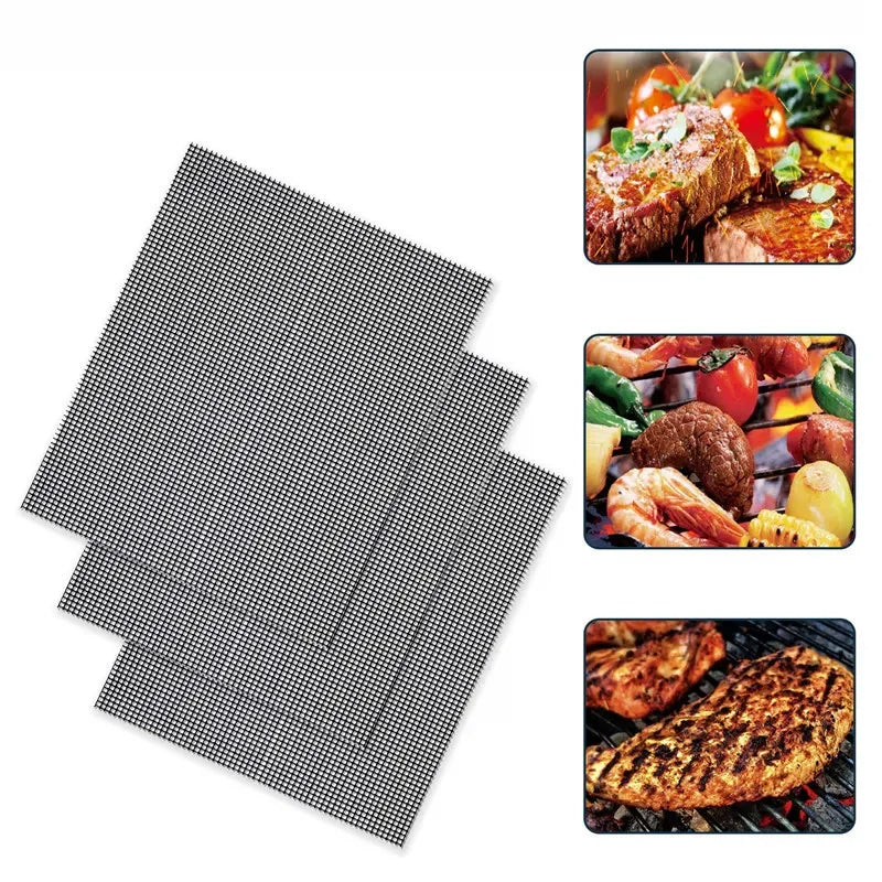 3Pcs BBQ Grill Mats Non-Stick BBQ Mat - 30x40