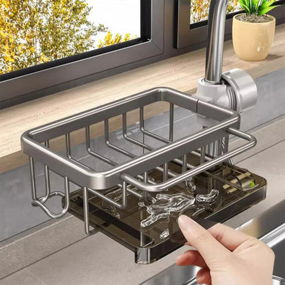 Stainless Steel Sink Drain Rack Storage with Drain Tray