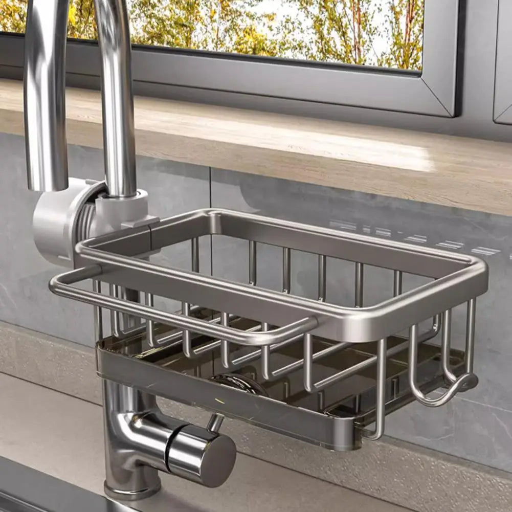 Stainless Steel Sink Drain Rack Storage with Drain Tray