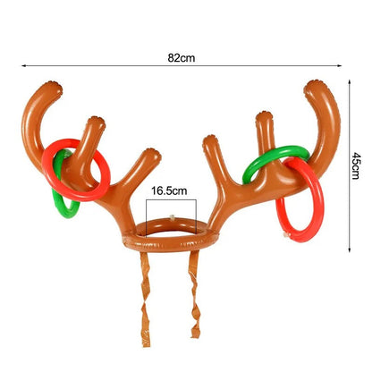 Inflatable Funny Reindeer Santa Hat for Ring Toss Game