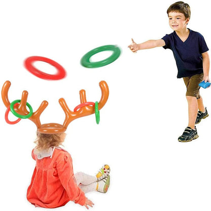 Inflatable Funny Reindeer Santa Hat for Ring Toss Game